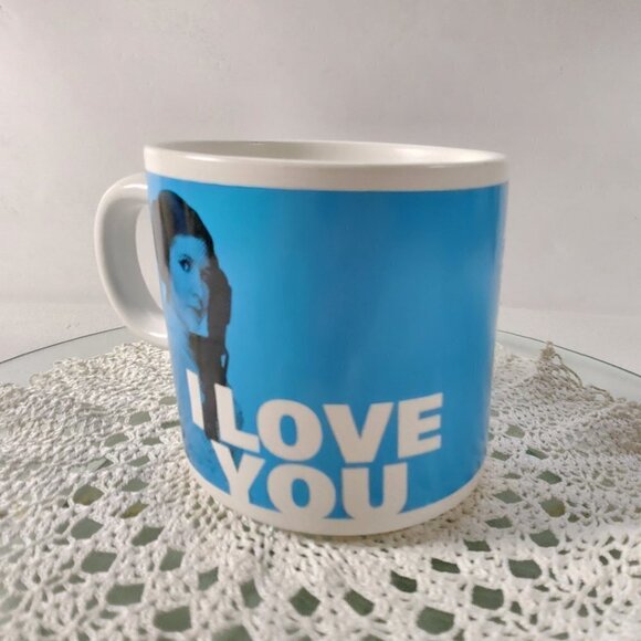 Star Wars Mugs Princess Leia I Love You Hallmark Blue Coffee Cup Vintage - Picture 2 of 9